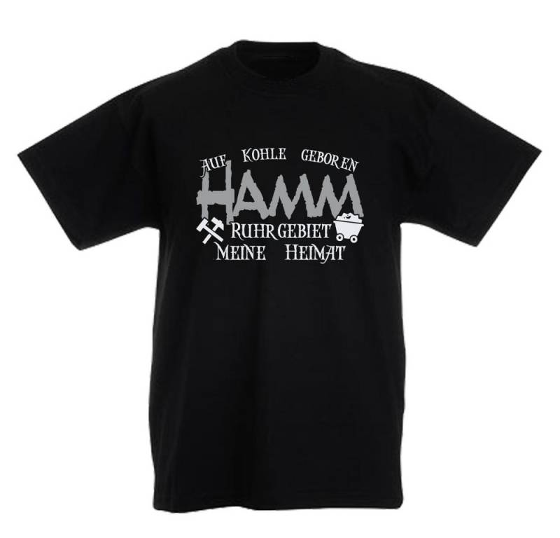G-graphics T-Shirt Auf Kohle geboren – HAMM – Ruhrgebiet, meine Heimat Kinder T-Shirt mit coolem Ruhrgebiets-Motiv / Print von G-graphics