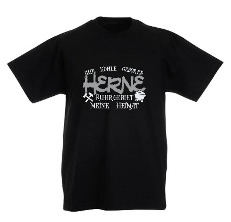 G-graphics T-Shirt Auf Kohle geboren – HERNE – Ruhrgebiet, meine Heimat Kinder T-Shirt mit coolem Ruhrgebiets-Motiv / Print von G-graphics