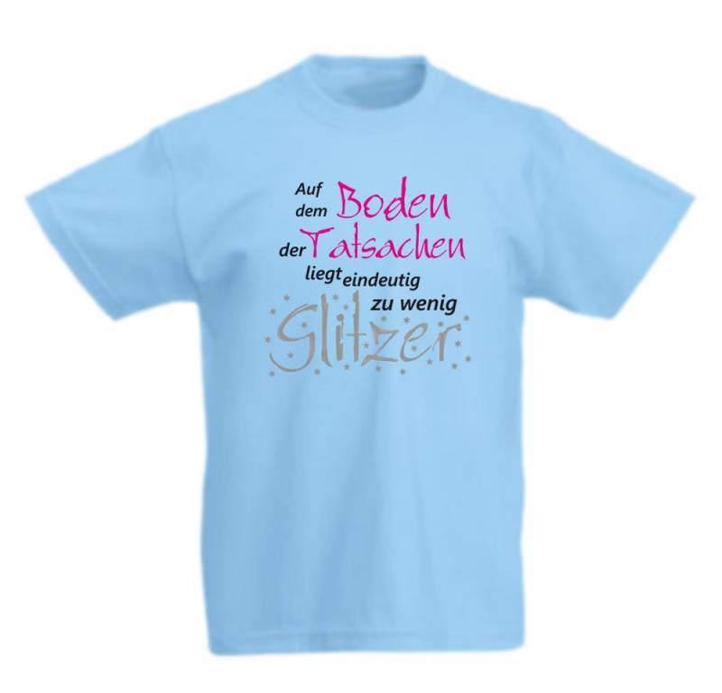 G-graphics T-Shirt Auf dem Boden der Tatsachen liegt eindeutig zu wenig Glitzer Kinder T-Shirt mit Spruch / Statement von G-graphics