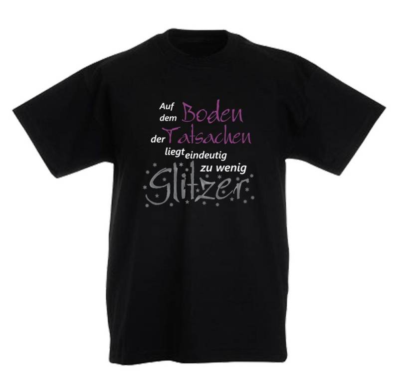 G-graphics T-Shirt Auf dem Boden der Tatsachen liegt eindeutig zu wenig Glitzer Kinder T-Shirt mit Spruch / Statement von G-graphics