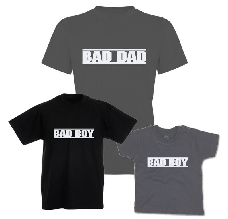 G-graphics T-Shirt Bad Dad & Bad Boy (Familienset, Einzelteile zum selbst zusammenstellen) Kinder- & Erwachsenen-T-Shirt-Set mit Frontprint von G-graphics