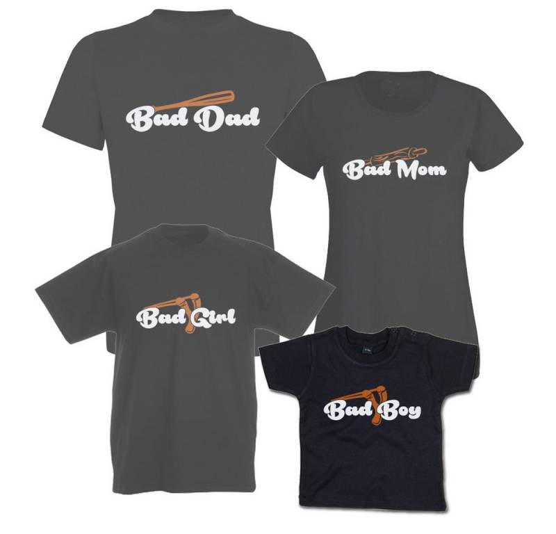 G-graphics T-Shirt Bad Family - Bad Dad, Bad Mom, Bad Boy & Bad Girl (Familienset, Einzelteile zum selbst zusammenstellen) Kinder- & Erwachsenen-T-Shirt-Set mit Frontprint von G-graphics
