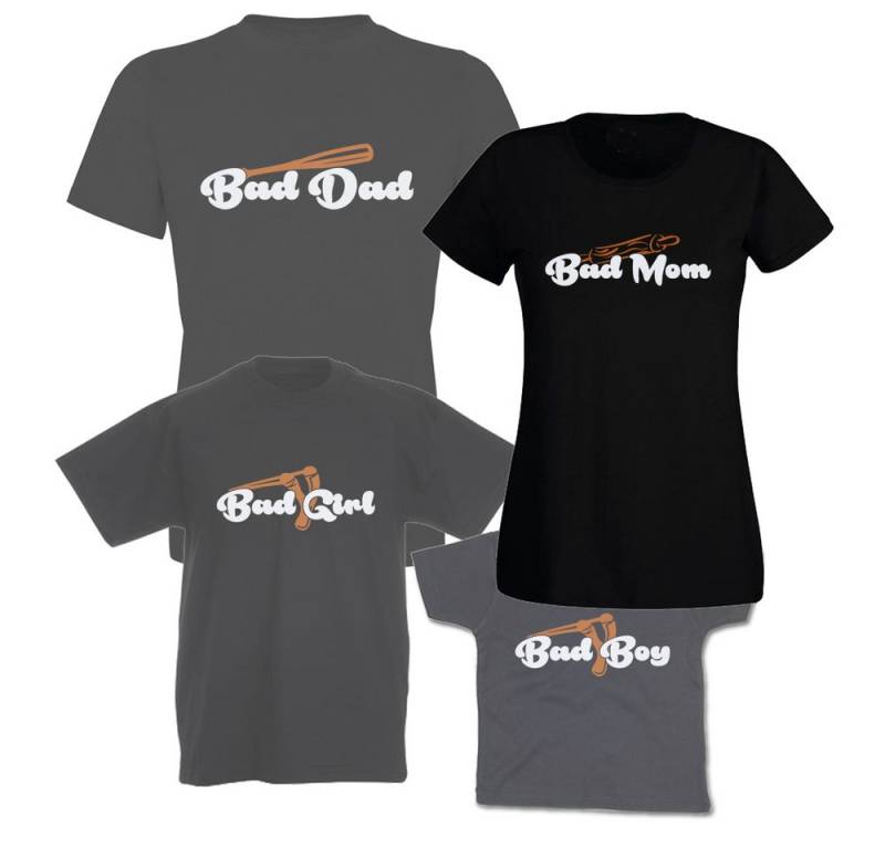 G-graphics T-Shirt Bad Family - Bad Dad, Bad Mom, Bad Boy & Bad Girl (Familienset, Einzelteile zum selbst zusammenstellen) Kinder- & Erwachsenen-T-Shirt-Set mit Frontprint von G-graphics