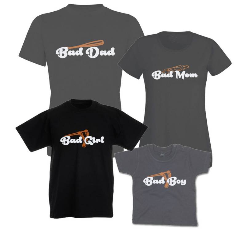 G-graphics T-Shirt Bad Family - Bad Dad, Bad Mom, Bad Boy & Bad Girl (Familienset, Einzelteile zum selbst zusammenstellen) Kinder- & Erwachsenen-T-Shirt-Set mit Frontprint von G-graphics