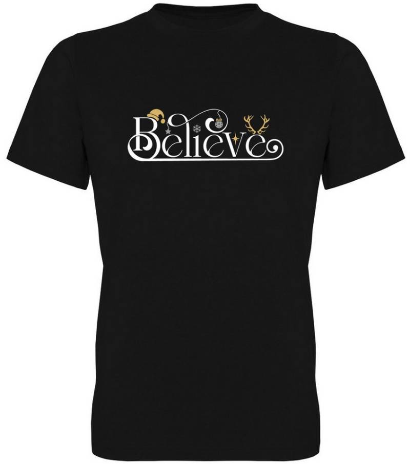 G-graphics T-Shirt Believe in Christmas Herren T-Shirt mit trendigem Frontprint mit Weihnachtsmotiv von G-graphics