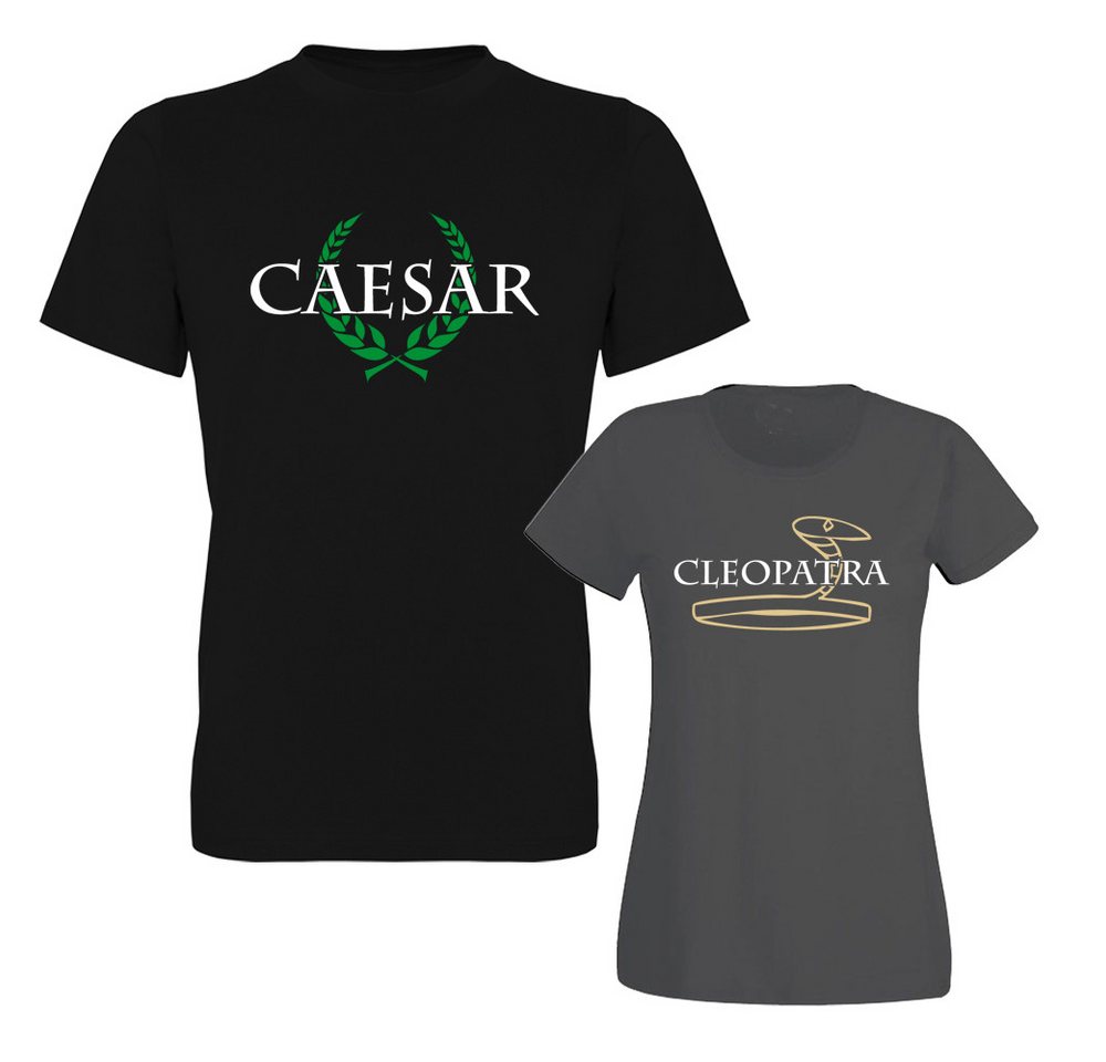 G-graphics T-Shirt Caesar & Cleopatra (Partner- / Paar-Set, Einzelteile zum selbst zusammenstellen) Aufdruck auf der Vorder- oder Rückseiteseite wählbar von G-graphics