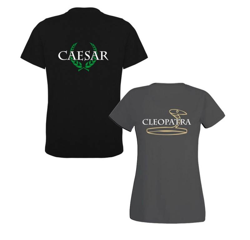 G-graphics T-Shirt Caesar & Cleopatra (Partner- / Paar-Set, Einzelteile zum selbst zusammenstellen) Aufdruck auf der Vorder- oder Rückseiteseite wählbar von G-graphics