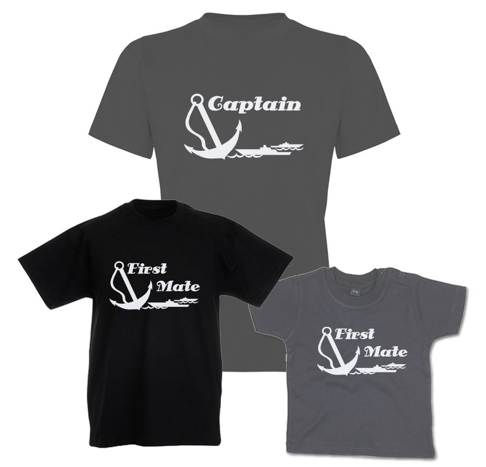 G-graphics T-Shirt Captain & First Mate (Familienset, Einzelteile zum selbst zusammenstellen) Kinder- & Erwachsenen-T-Shirt-Set mit Frontprint von G-graphics