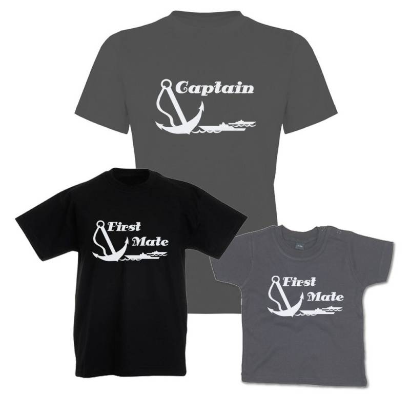 G-graphics T-Shirt Captain & First Mate (Familienset, Einzelteile zum selbst zusammenstellen) Kinder- & Erwachsenen-T-Shirt-Set mit Frontprint von G-graphics
