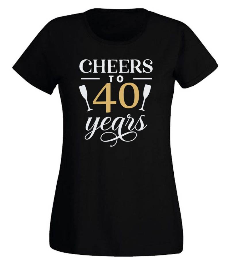 G-graphics T-Shirt Cheers to -40- years Slim-fit Damen T-Shirt mit Motiv zum Geburtstag von G-graphics