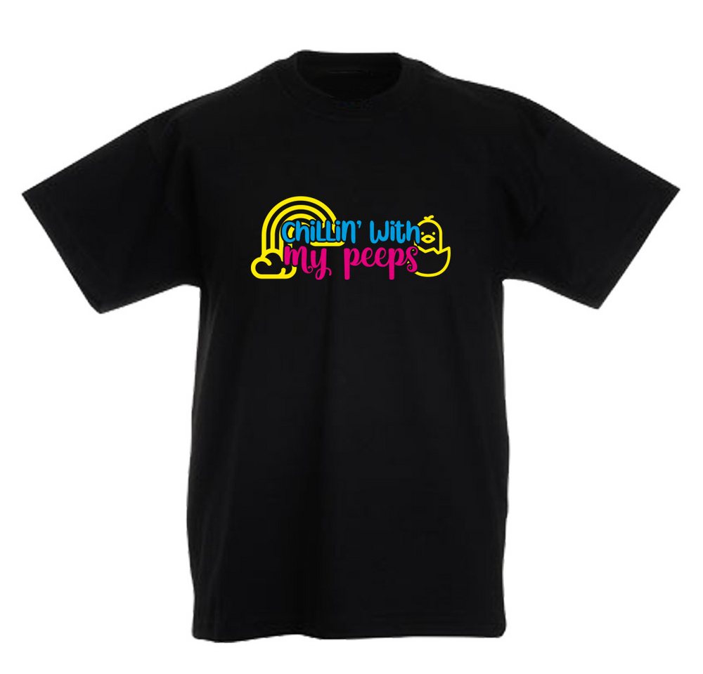 G-graphics T-Shirt Chillin with my peeps Kinder T-Shirt mit coolem Spruch als Frontprint von G-graphics