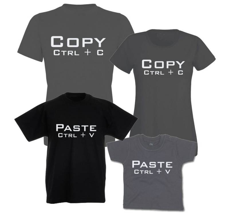 G-graphics T-Shirt Copy & Paste (Familienset, Einzelteile zum selbst zusammenstellen) Kinder- & Erwachsenen-T-Shirt-Set mit Frontprint von G-graphics
