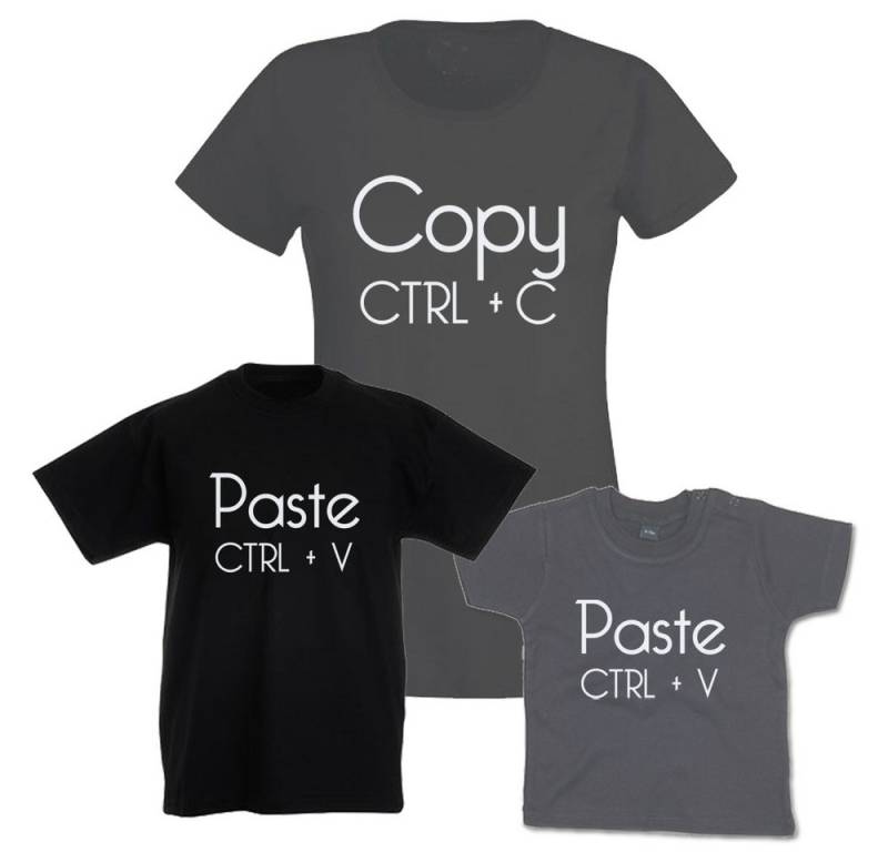 G-graphics T-Shirt Copy & Paste (Familienset, Einzelteile zum selbst zusammenstellen) Kinder- & Erwachsenen-T-Shirt-Set mit Frontprint von G-graphics