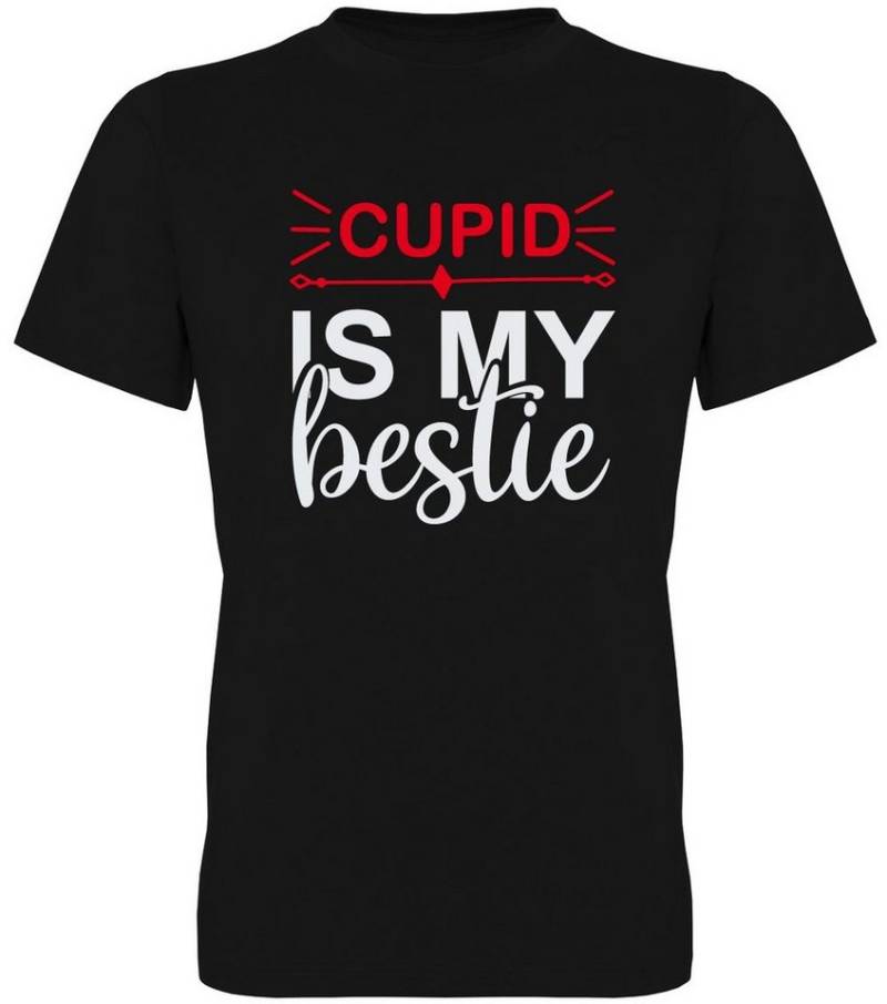 G-graphics T-Shirt Cupid is my Bestie Herren T-Shirt mit Frontprint zum Valentinstag von G-graphics
