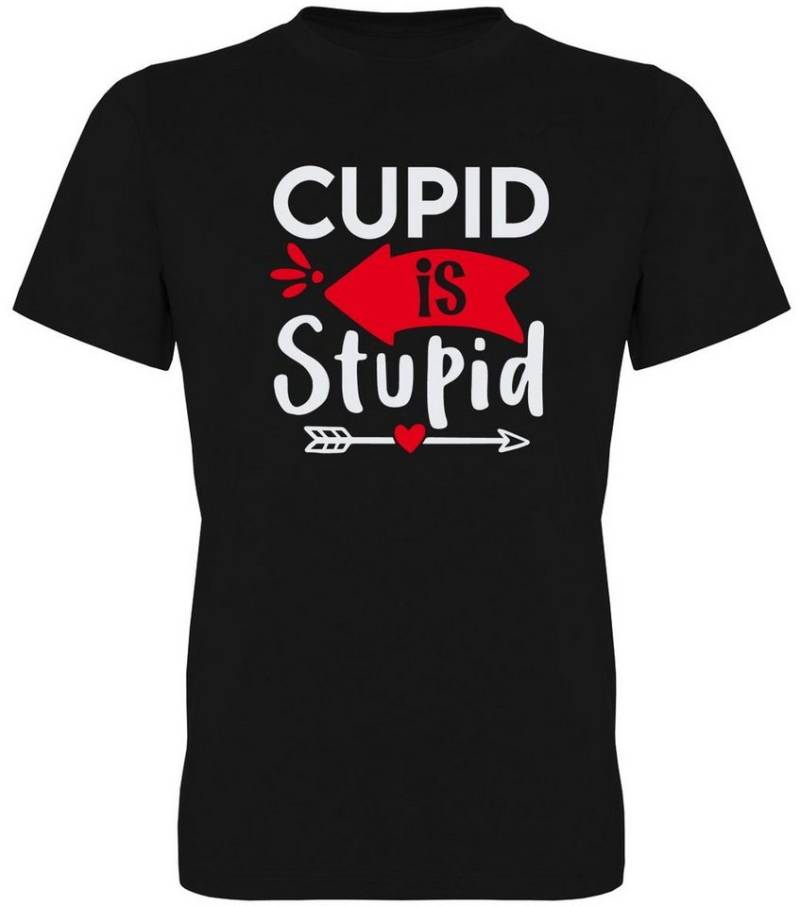 G-graphics T-Shirt Cupid is stupid Herren T-Shirt mit Frontprint zum Valentinstag von G-graphics