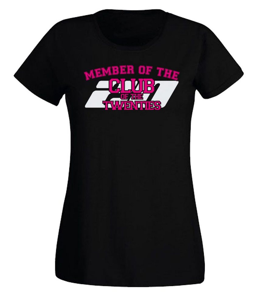 G-graphics T-Shirt Damen T-Shirt - 20 – Member of the Club of Twenties zum 20. Geburtstag, mit trendigem Frontprint, Slim-fit, Aufdruck auf der Vorderseite, Spruch/Sprüche/Print/Motiv von G-graphics