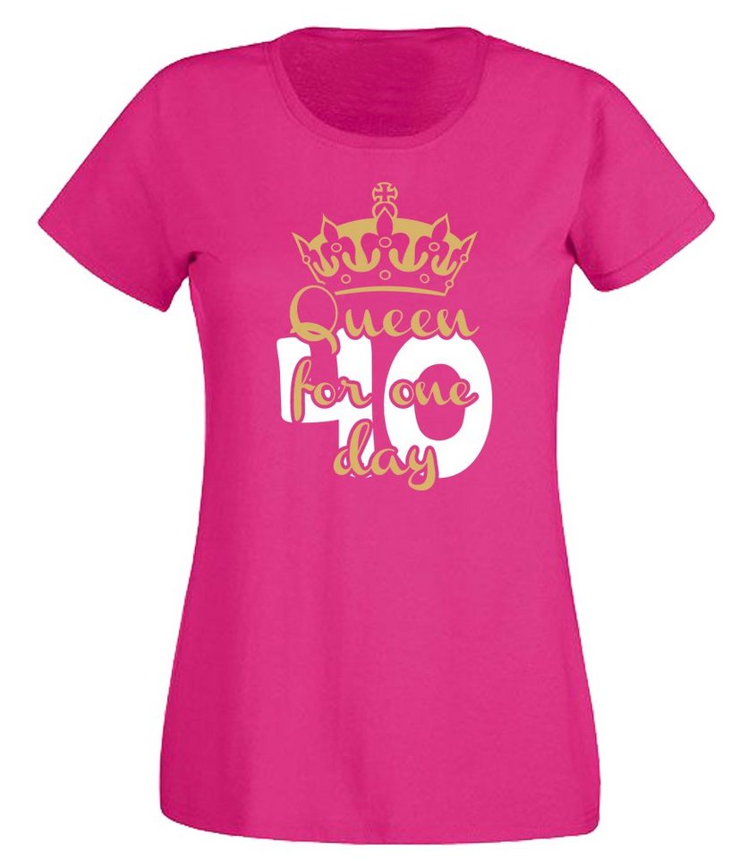 G-graphics T-Shirt 40 – Queen for one day Slim-fit Damen T-Shirt mit Motiv zum 40. Geburtstag von G-graphics