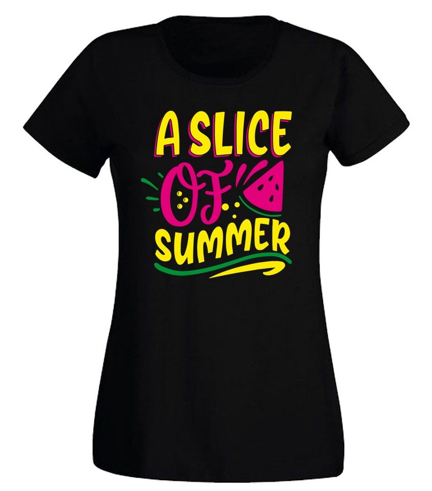 G-graphics T-Shirt Damen T-Shirt - A Slice of Summer Slim-fit, mit trendigem Frontprint, Aufdruck auf der Vorderseite, Spruch/Sprüche/Print/Motiv, für jung & alt von G-graphics