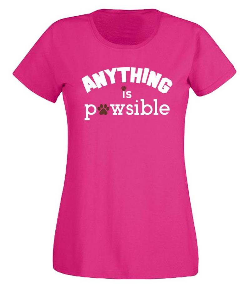 G-graphics T-Shirt Anything is pawsible Slim-fit Damen T-Shirt mit einem Print für die echte Hundemamas von G-graphics