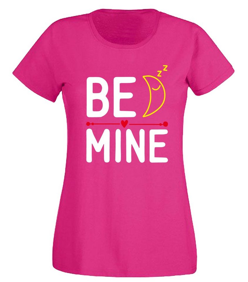 G-graphics T-Shirt Be Mine - mit Mond Slim-fit Damen T-Shirt mit Frontprint zum Valentinstag von G-graphics