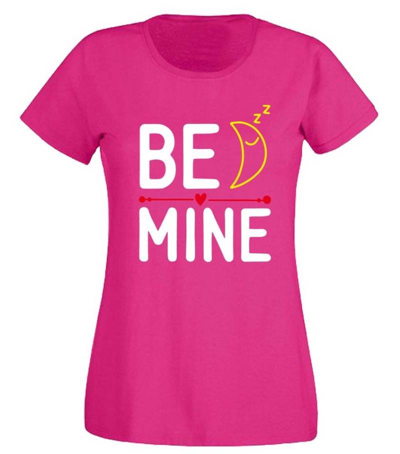 G-graphics T-Shirt Be Mine - mit Mond Slim-fit Damen T-Shirt mit Frontprint zum Valentinstag von G-graphics