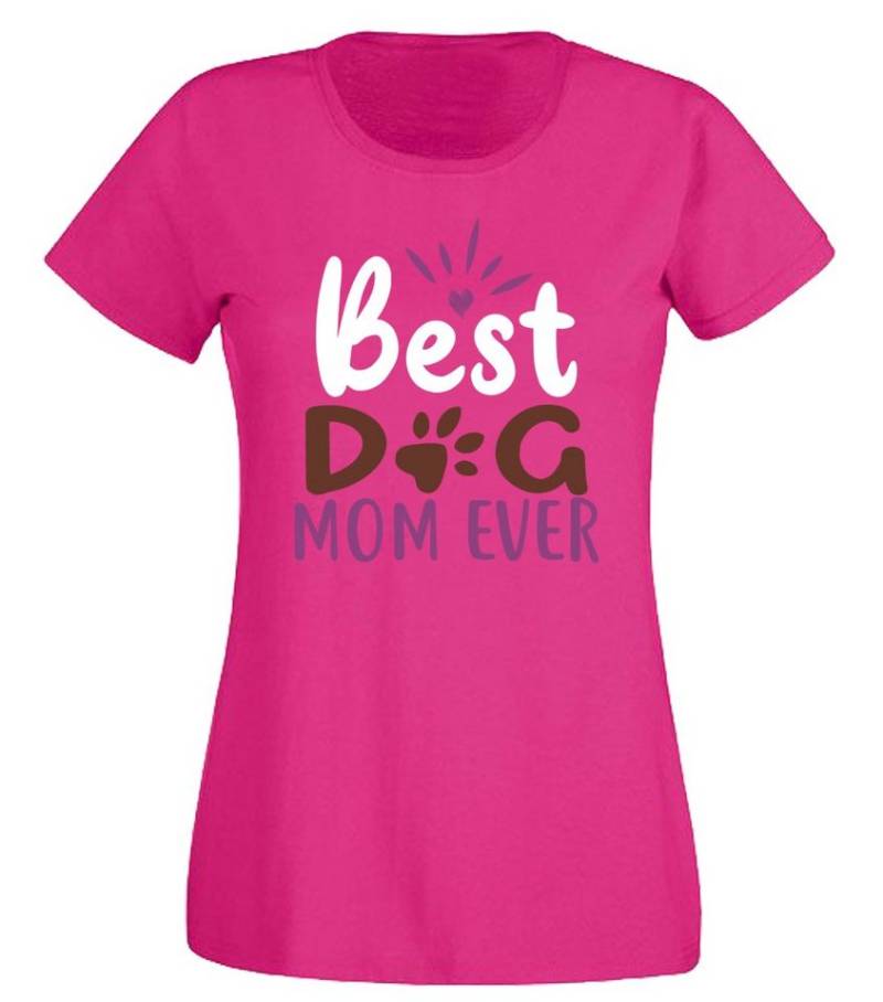 G-graphics T-Shirt Best Dog mom ever Slim-fit Damen T-Shirt mit einem Print für die echte Hundemamas von G-graphics
