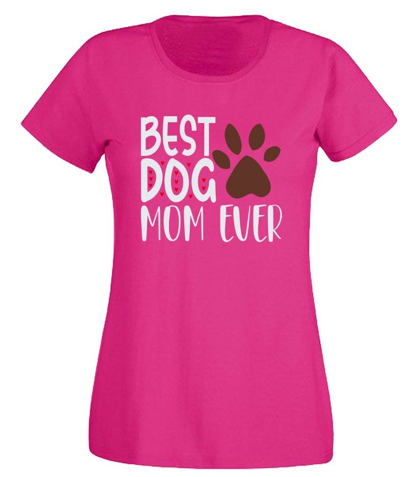 G-graphics T-Shirt Damen T-Shirt - Best Dog mom ever mit trendigem Frontprint, Aufdruck auf der Vorderseite, Spruch/Sprüche/Print/Motiv, für jung & alt, Slim-fit von G-graphics