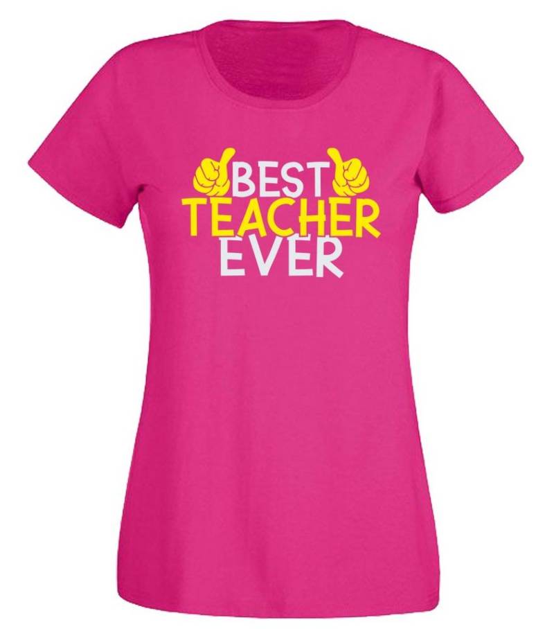G-graphics T-Shirt Best Teacher ever Slim-fit- Damen T-Shirt mit Spruch für die, die ihren Job liebt von G-graphics