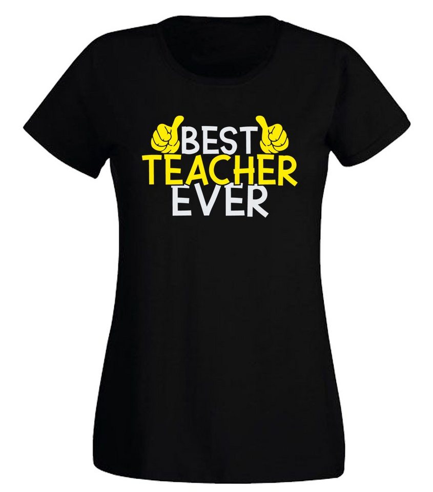 G-graphics T-Shirt Damen T-Shirt - Best Teacher ever mit trendigem Frontprint, Aufdruck auf der Vorderseite, Spruch/Sprüche/Print/Motiv, für jung & alt, Slim-fit von G-graphics