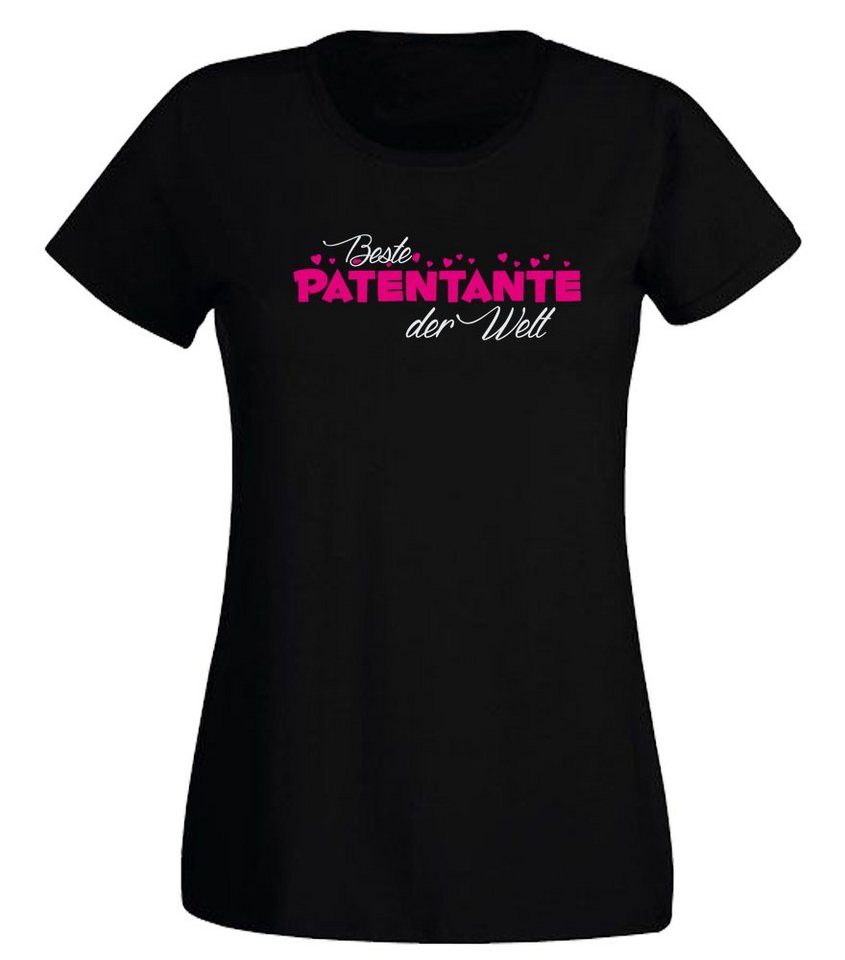 G-graphics T-Shirt Beste Patentante der Welt Slim-fit- Damen T-Shirt mit Statement / Spruch als Frontprint von G-graphics