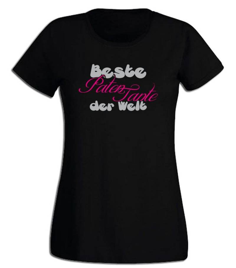G-graphics T-Shirt Beste Patentante der Welt Slim-fit- Damen T-Shirt mit Statement / Spruch als Frontprint von G-graphics