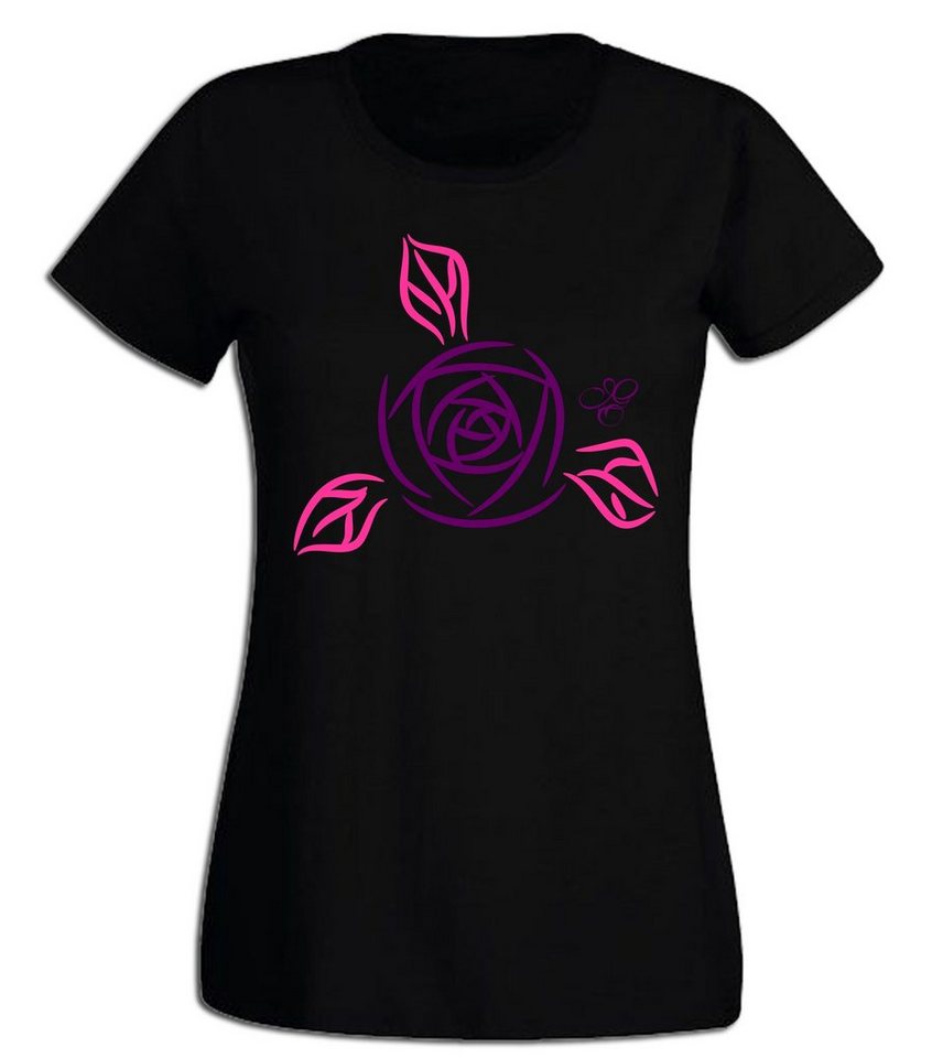G-graphics T-Shirt Blume Slim-fit Damen T-Shirt aus unserer Pink-Purple-Collection von G-graphics