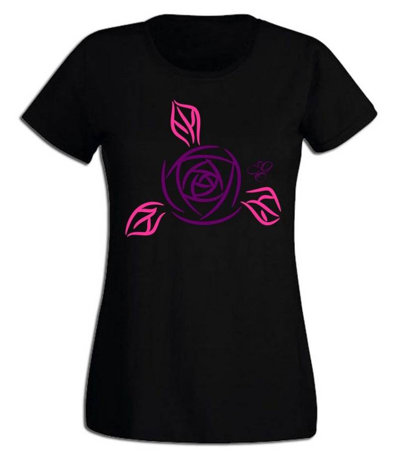 G-graphics T-Shirt Blume Slim-fit Damen T-Shirt aus unserer Pink-Purple-Collection von G-graphics