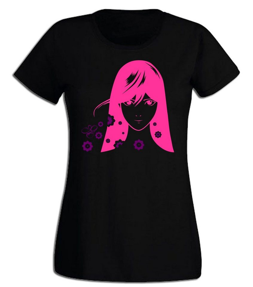 G-graphics T-Shirt Damen T-Shirt - Blumen Mädchen Pink-Purple-Collection, mit trendigem Frontprint, Slim-fit, Aufdruck auf der Vorderseite, Print/Motiv, für jung & alt von G-graphics