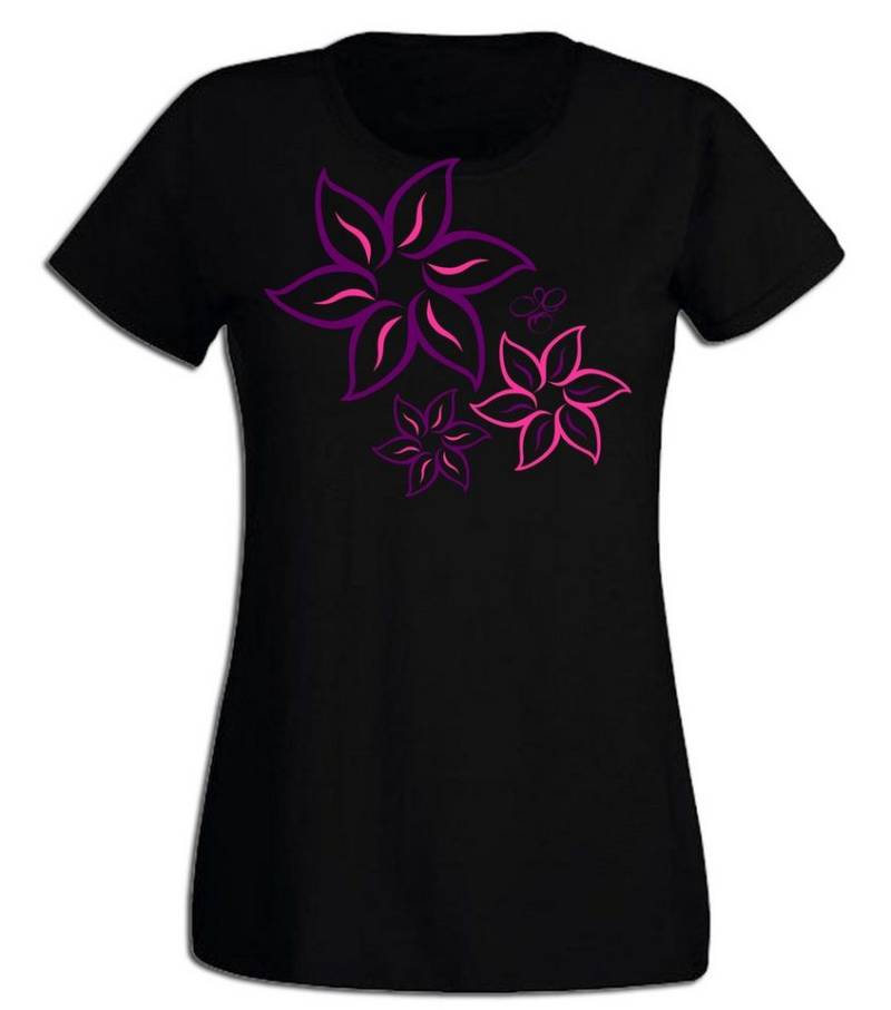 G-graphics T-Shirt Blumen Slim-fit Damen T-Shirt aus unserer Pink-Purple-Collection von G-graphics