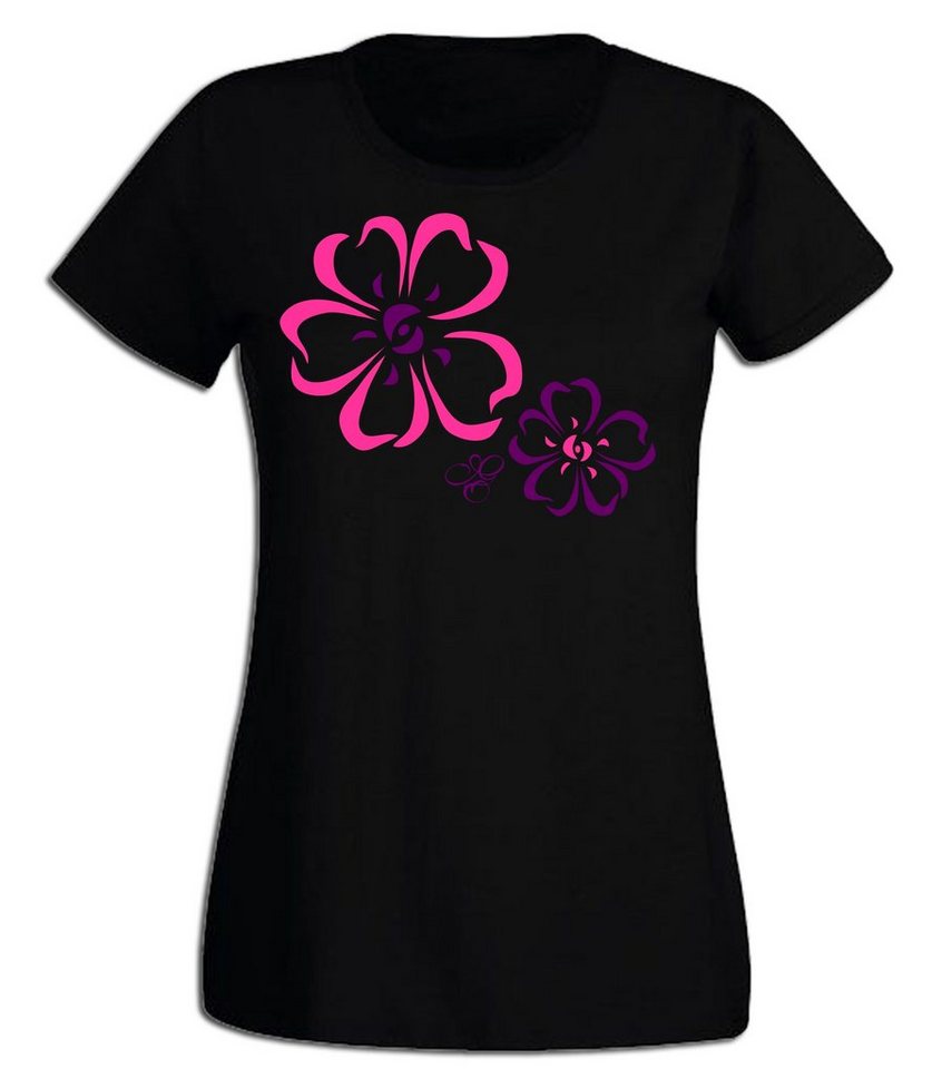 G-graphics T-Shirt Blumen Slim-fit Damen T-Shirt aus unserer Pink-Purple-Collection von G-graphics