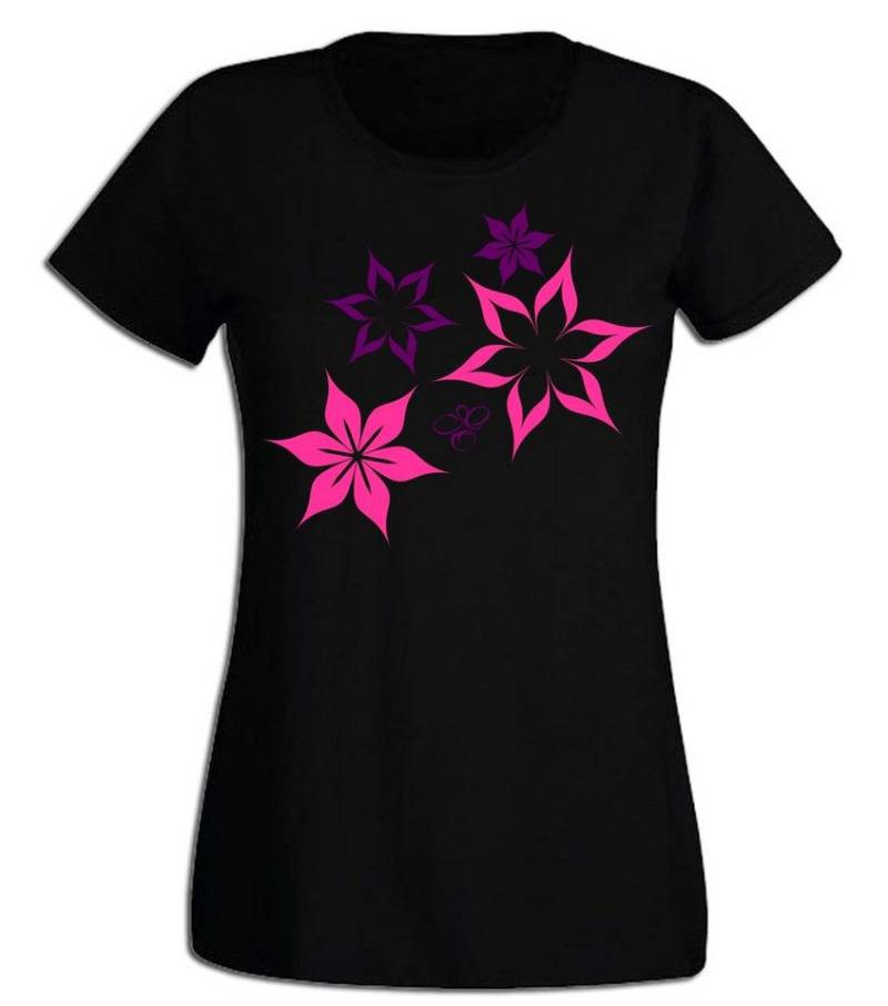 G-graphics T-Shirt Blumen Slim-fit Damen T-Shirt aus unserer Pink-Purple-Collection von G-graphics