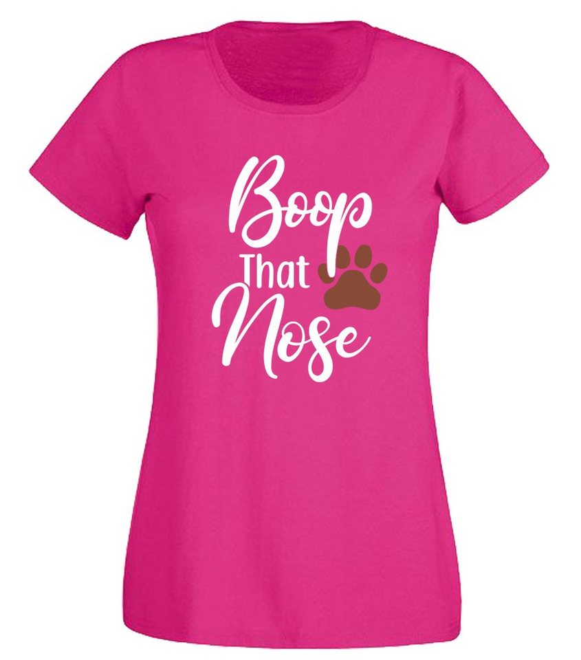 G-graphics T-Shirt Damen T-Shirt - Boop that nose Slim-fit, mit trendigem Frontprint, Aufdruck auf der Vorderseite, Spruch/Sprüche/Print/Motiv, für jung & alt von G-graphics