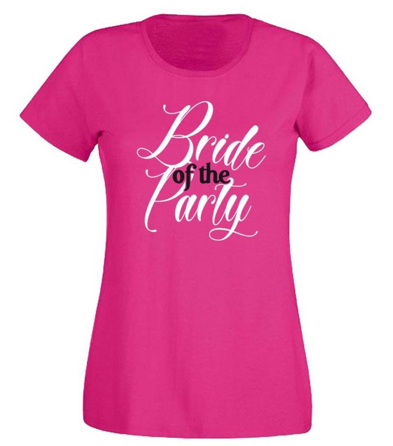 G-graphics T-Shirt zum Junggesellinnen-Abschied - Bride of the Party Slim-fit Damen Braut-T-Shirt zum JGA / Poltershirt von G-graphics
