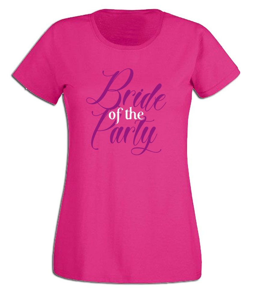 G-graphics T-Shirt Damen T-Shirt - Bride of the Party JGA-Shirt, Junggesellinnen-Abschied, Poltershirts, mit Frontprint / Aufdruck auf der Vorderseite, Bachelorette, Braut-Shirt von G-graphics