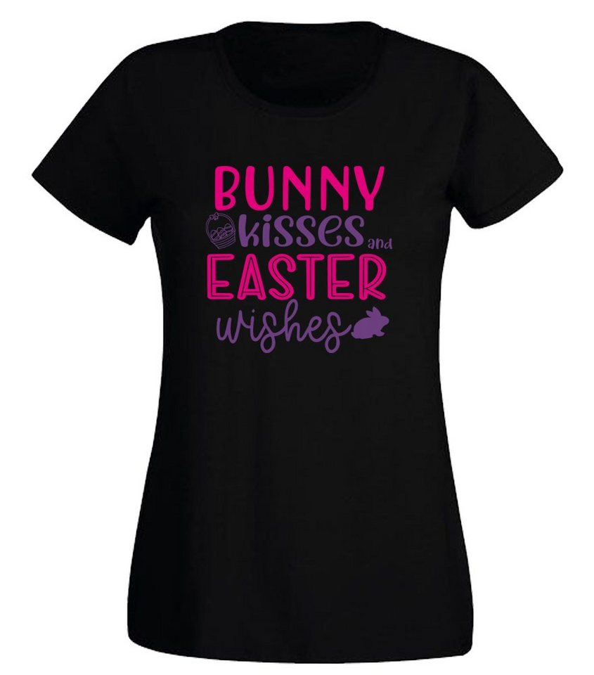 G-graphics T-Shirt Bunny Kisses – Easter Wishes Slim-fit- Damen T-Shirt mit Frontprintmotiv zu Ostern von G-graphics