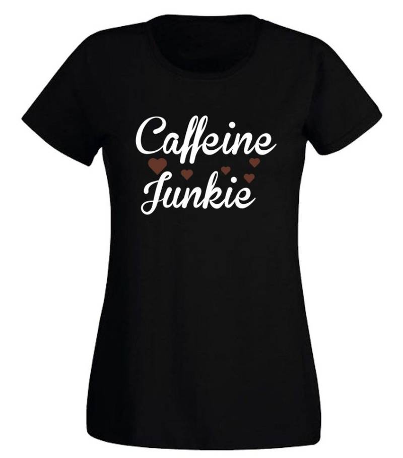 G-graphics T-Shirt Caffein Junkie Slim-fit Damen T-Shirt mit Frontprint-Statement für Coffeelover von G-graphics