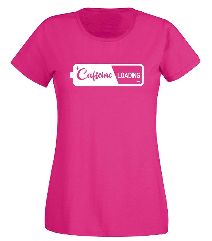 G-graphics T-Shirt Caffeine loading Slim-fit Damen T-Shirt mit Frontprint-Statement für Coffeelover von G-graphics