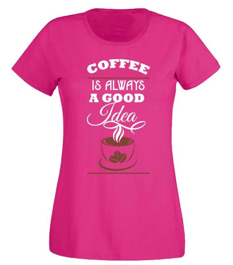 G-graphics T-Shirt Coffee is always a good Idea Slim-fit Damen T-Shirt mit Frontprint-Statement für Coffeelover von G-graphics