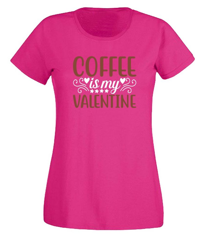 G-graphics T-Shirt Damen T-Shirt - Coffee is my Valentine mit trendigem Frontprint, Aufdruck auf der Vorderseite, Spruch/Sprüche/Print/Motiv, für jung & alt, Slim-fit von G-graphics