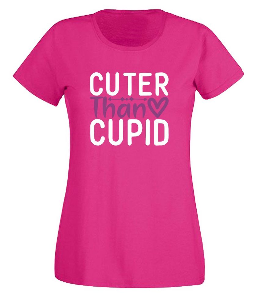 G-graphics T-Shirt Cuter than Cupid Slim-fit Damen T-Shirt mit Frontprint zum Valentinstag von G-graphics