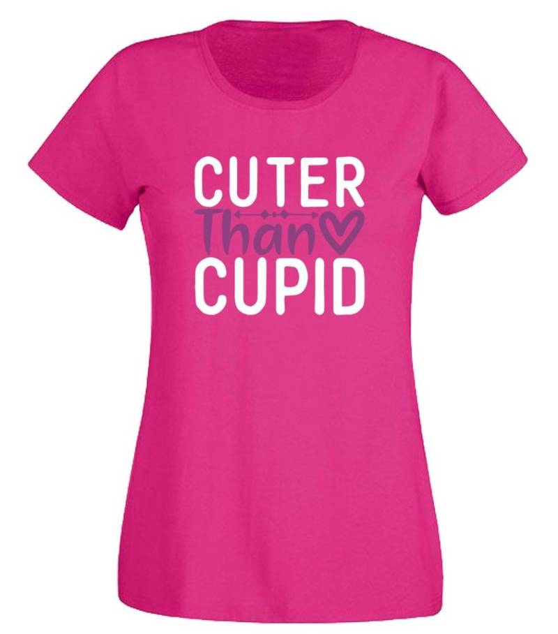 G-graphics T-Shirt Cuter than Cupid Slim-fit Damen T-Shirt mit Frontprint zum Valentinstag von G-graphics