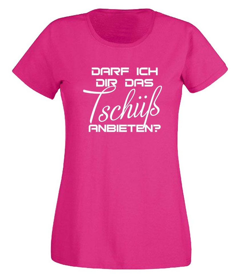 G-graphics T-Shirt Damen T-Shirt - Darf ich Dir das Tschüß anbieten? Slim-fit, mit trendigem Frontprint, Aufdruck auf der Vorderseite, Spruch/Sprüche/Print/Motiv, für jung & alt von G-graphics