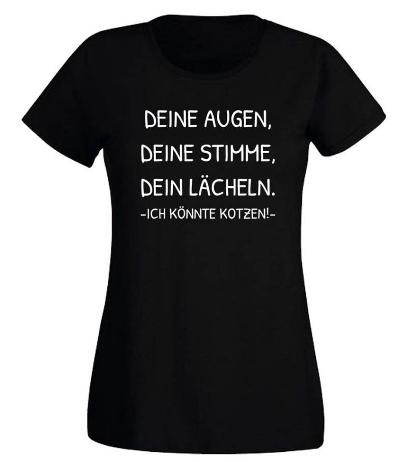 G-graphics T-Shirt Deine Augen, Stimme, Lächeln. Ich könnte kotzen! Slim-fit- Damen T-Shirt mit Statement / Spruch als Frontprint von G-graphics