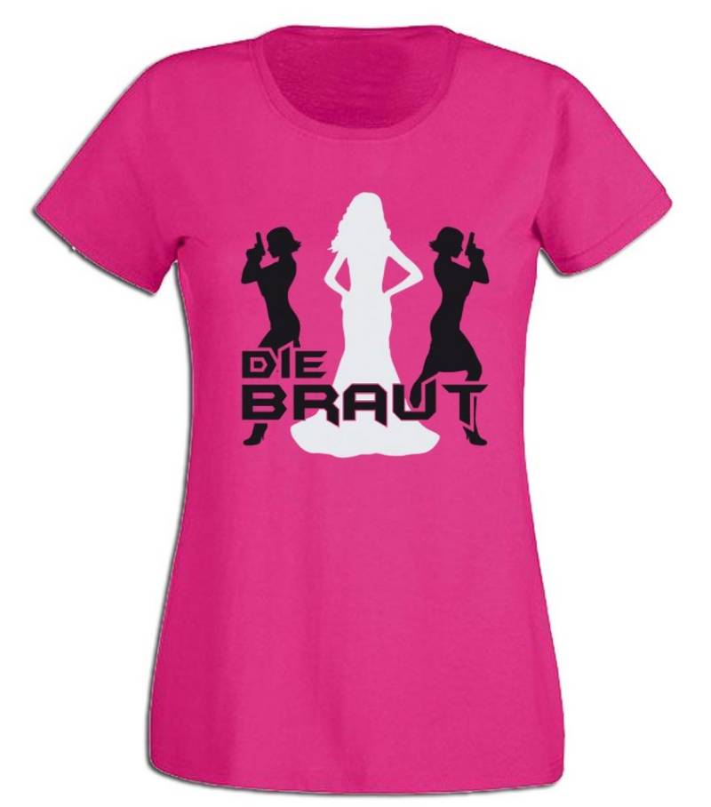 G-graphics T-Shirt zum Junggesellinnen-Abschied - Die Braut Slim-fit Damen Braut-T-Shirt zum JGA / Poltershirt von G-graphics